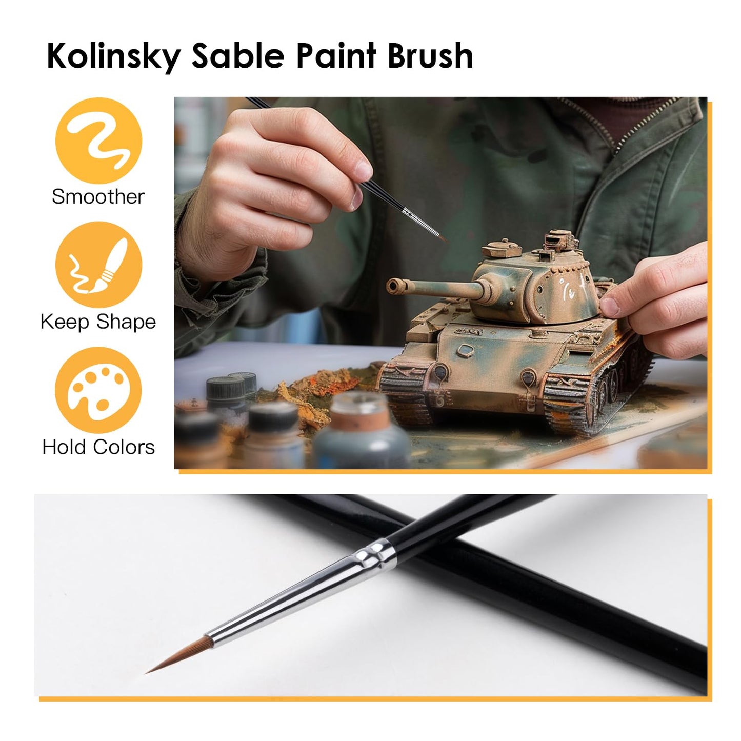 Golden Maple Master Ⅰ: Kolinsky Sable Miniature Detail Brushes