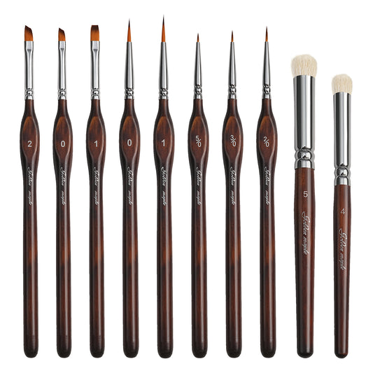 Golden Maple 10PCS  Detail & Dry Brush Set