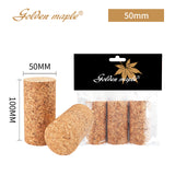 Golden Maple 50mm x 100mm cylindrical cork handle set, perfect for various craft and modeling applications.