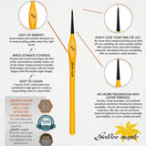The bristles, ferrule, and handle of the detail brush.