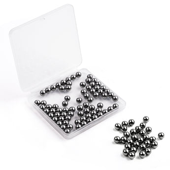 There are some stainless steel mixing balls inside and outside the storage box.