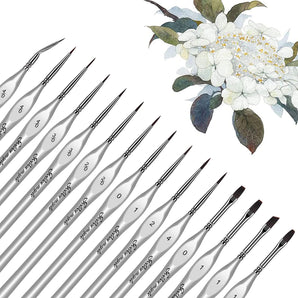 Golden Maple detail paint brush set with various fine tips for intricate art. Ideal for watercolor, acrylic & miniature painting.