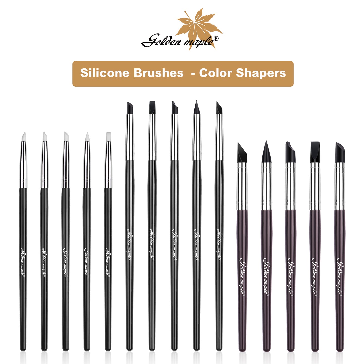 Golden Maple Clay Shapers - Color Shapers Black Firm Clay Coloring Drawing Tool Set - 5pcs Silicone Tips, Clay Shapers, Pottery Painting Tools