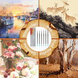Kolinsky sable brushes are suitable for watercolor, gouache, ink, and acrylic.