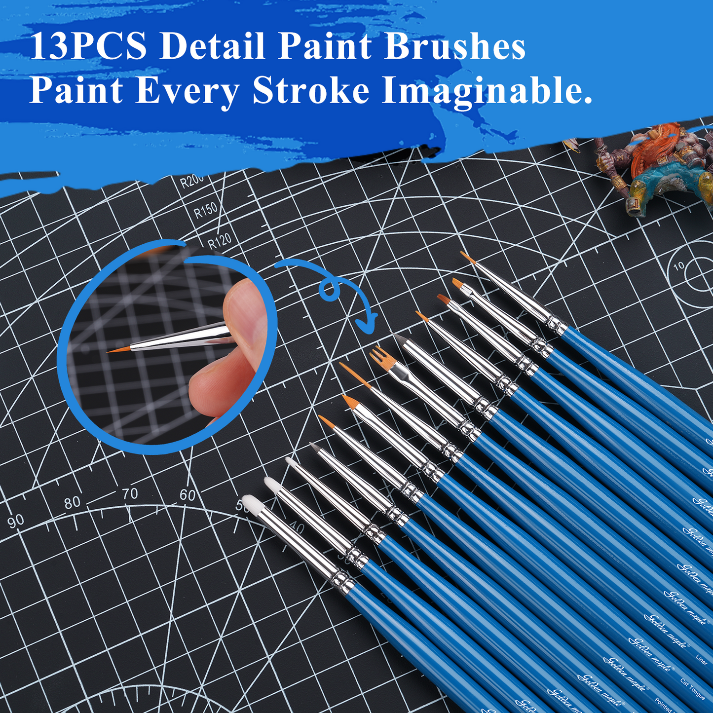 13 PCS Extra Fine Detail Miniature Paint Brush Set