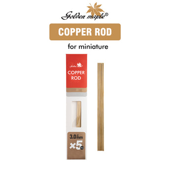 Golden Maple 3.0mm copper rods for miniatures, 5-piece set in product packaging.