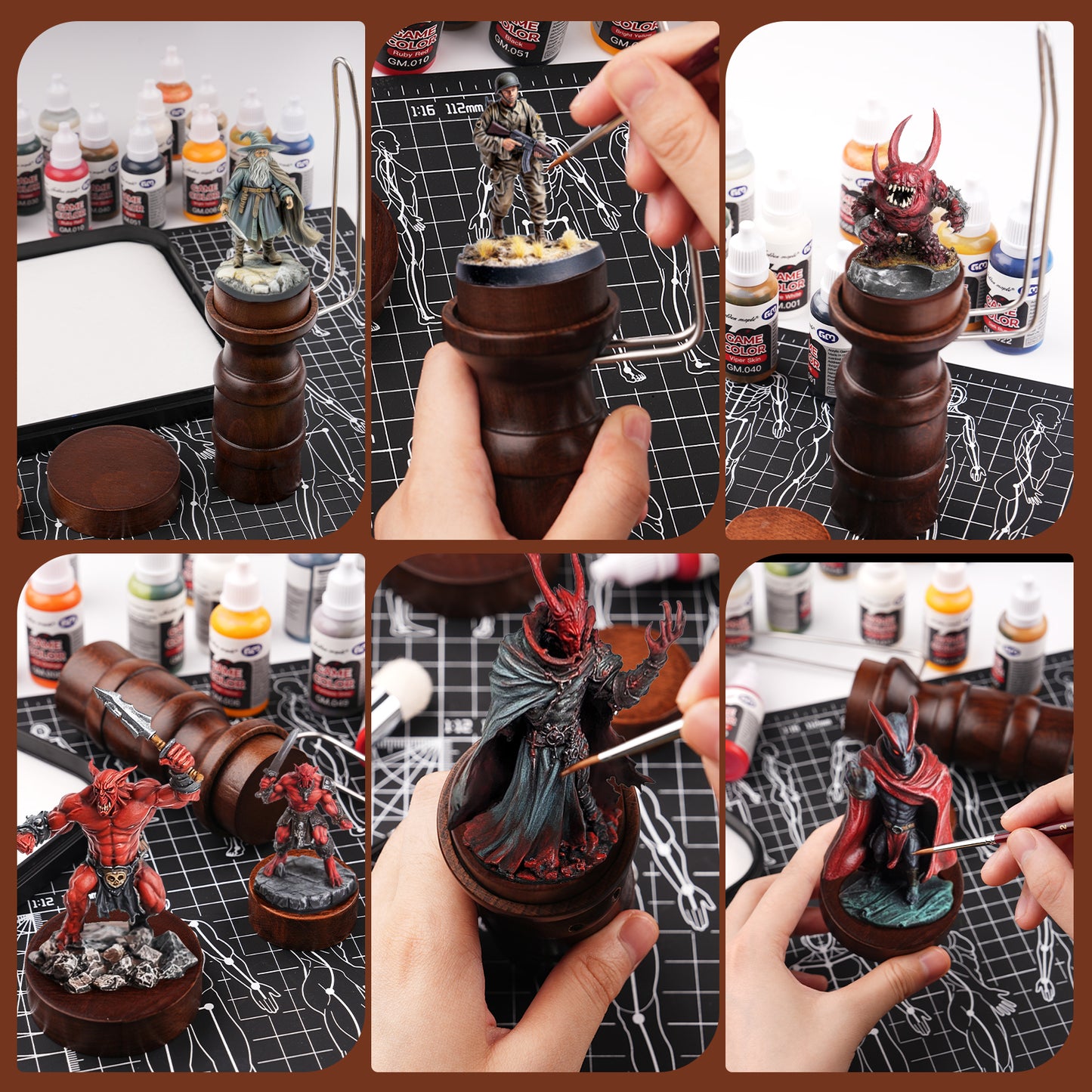 Golden Maple Miniature Painting Holder, Painting Handle for Miniautres Compatible with DND Miniatures, Scale Model, Fantasy Figurines kit for Detailing Army