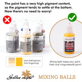 The stainless steel paint mixing ball eliminates pigment stratification.