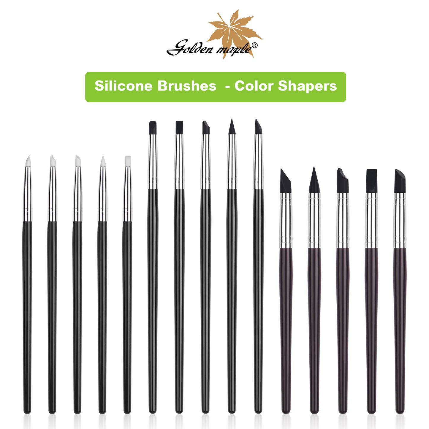 Golden Maple Clay Shapers - Color Shapers Black Firm Clay Coloring Drawing Tool Set - 5pcs Silicone Tips, Clay Shapers, Pottery Painting Tools