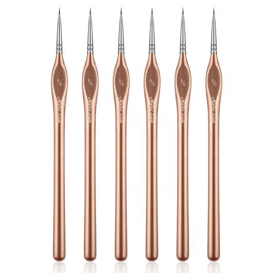 Zestaw pędzli do malowania z drobnym delem Golden Maple 6PCS, profesjonalny artysta drobna końcówka miniaturowy pędzel do akwarelowego oleju akrylowy, rękodzieło, modele, malowanie naskalne, malowanie według numeru