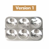 Compact metal 6-well mixing palette for watercolor, acrylic & gouache paints. Portable 13cm art travel tool.