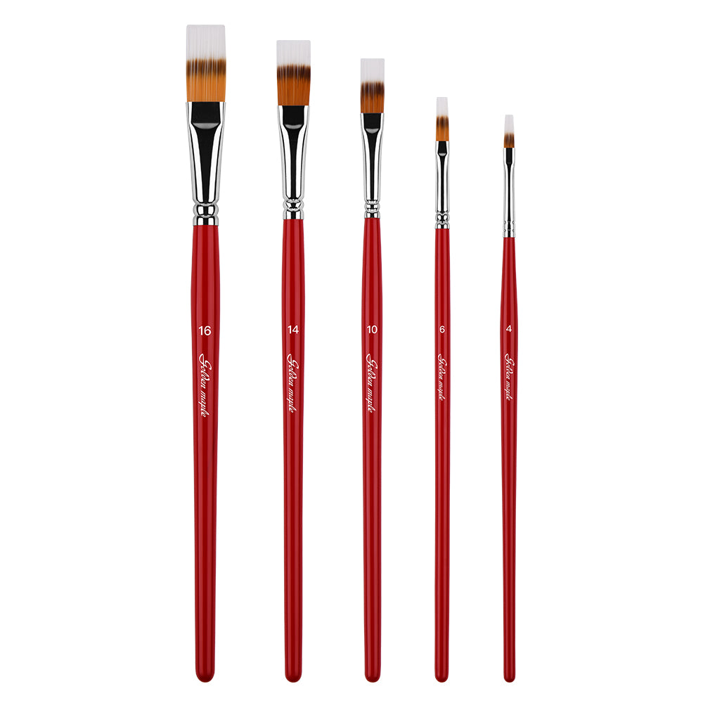 5PCS Long Flat Brush Set