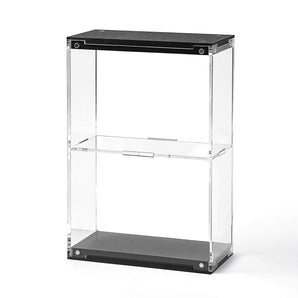 2-Tier Clear Acrylic Display Case with Magnetic Assembly & Closure — Dust-Proof Storage for Miniatures & Collectibles