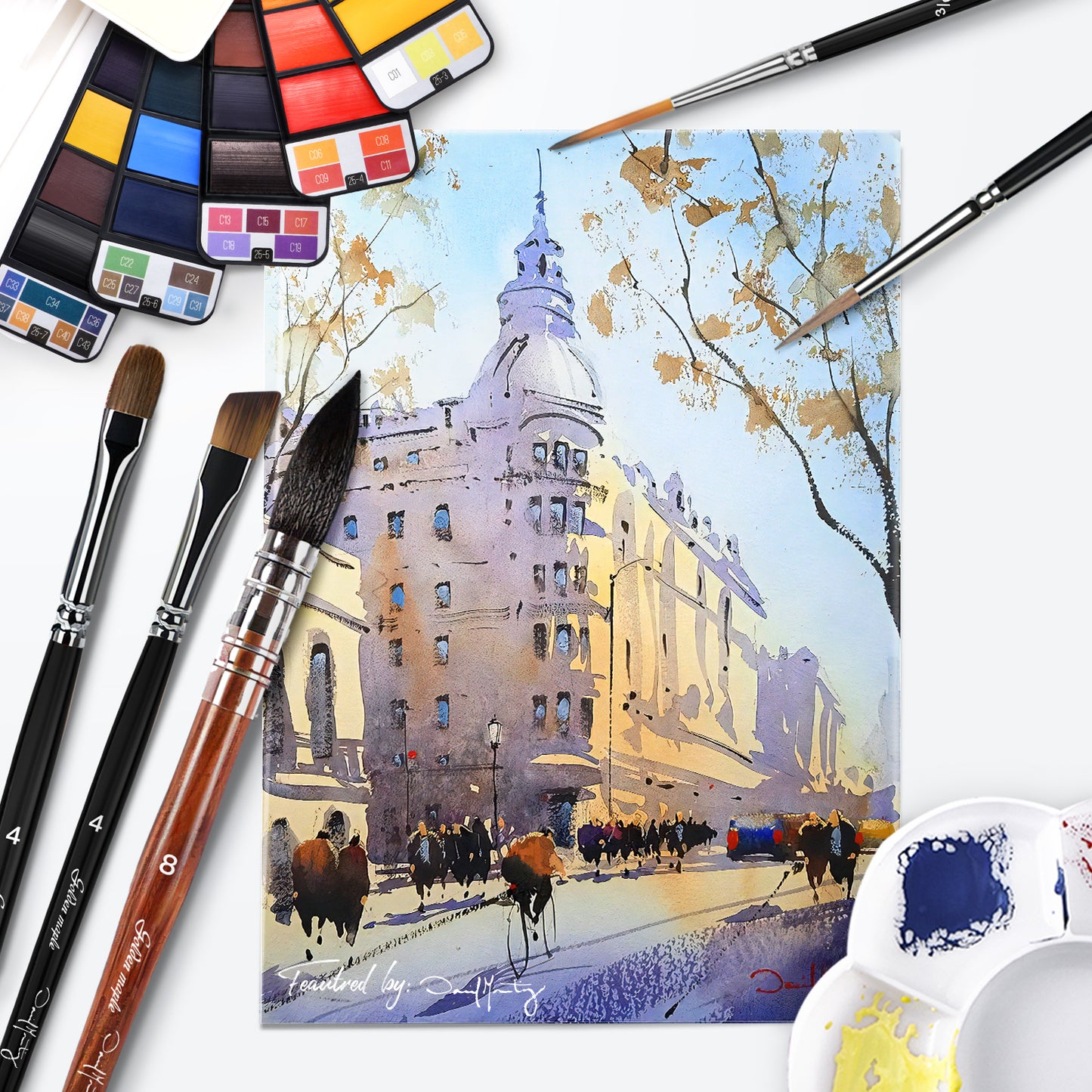 Goldenmaple & Daniel Martinez Professional Watercolor Brush Set