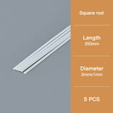 Rectangular Model Rod: 2×1mm Section, 250mm Length – Model Building Material.