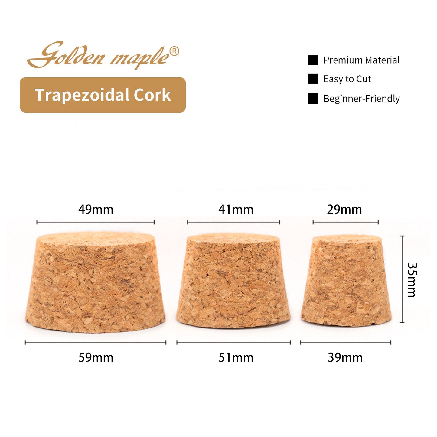 Golden Maple Trapezoidal Cork