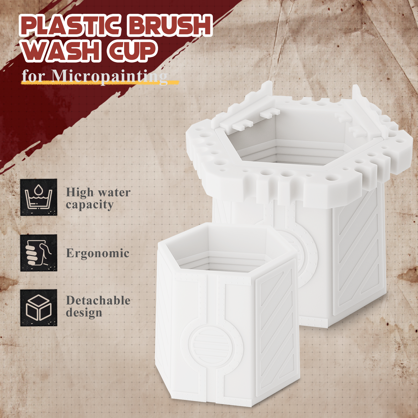 Plastic Brush Cup for Miniature Painting