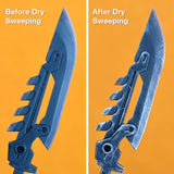 Before and after comparison of using dry brushing on miniatures.
