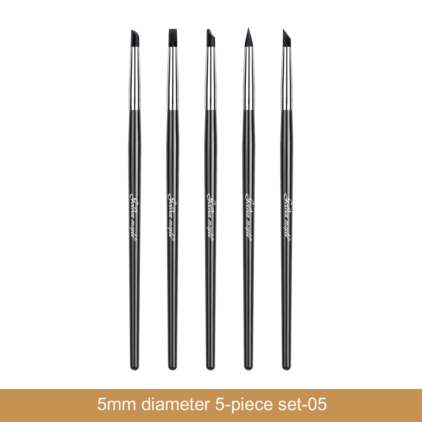 Golden Maple Clay Shapers - Color Shapers Black Firm Clay Coloring Drawing Tool Set - 5pcs Silicone Tips, Clay Shapers, Pottery Painting Tools