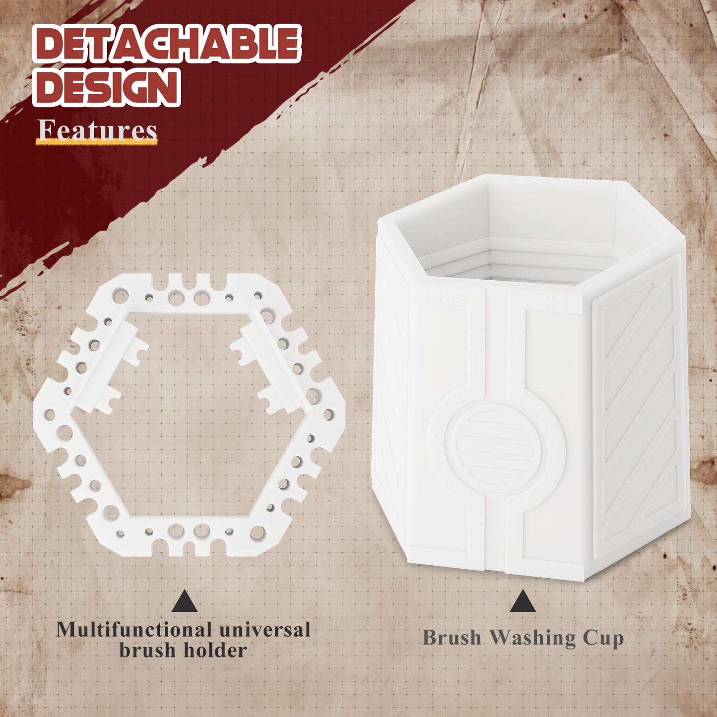 Plastic Brush Cup for Miniature Painting