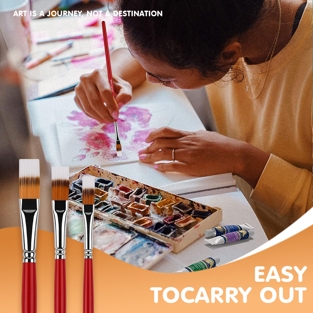 5PCS Long Flat Brush Set