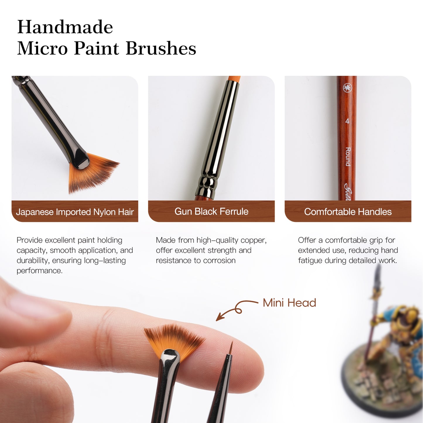 20PCS Micro Detail Paint Brush Set for Painting with a Handbag, Ultra Fine Miniature Brushes for Fine Detailing