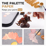 Wet palette paper is used for painting miniature figurines to extend acrylic paint workability and freshness.
