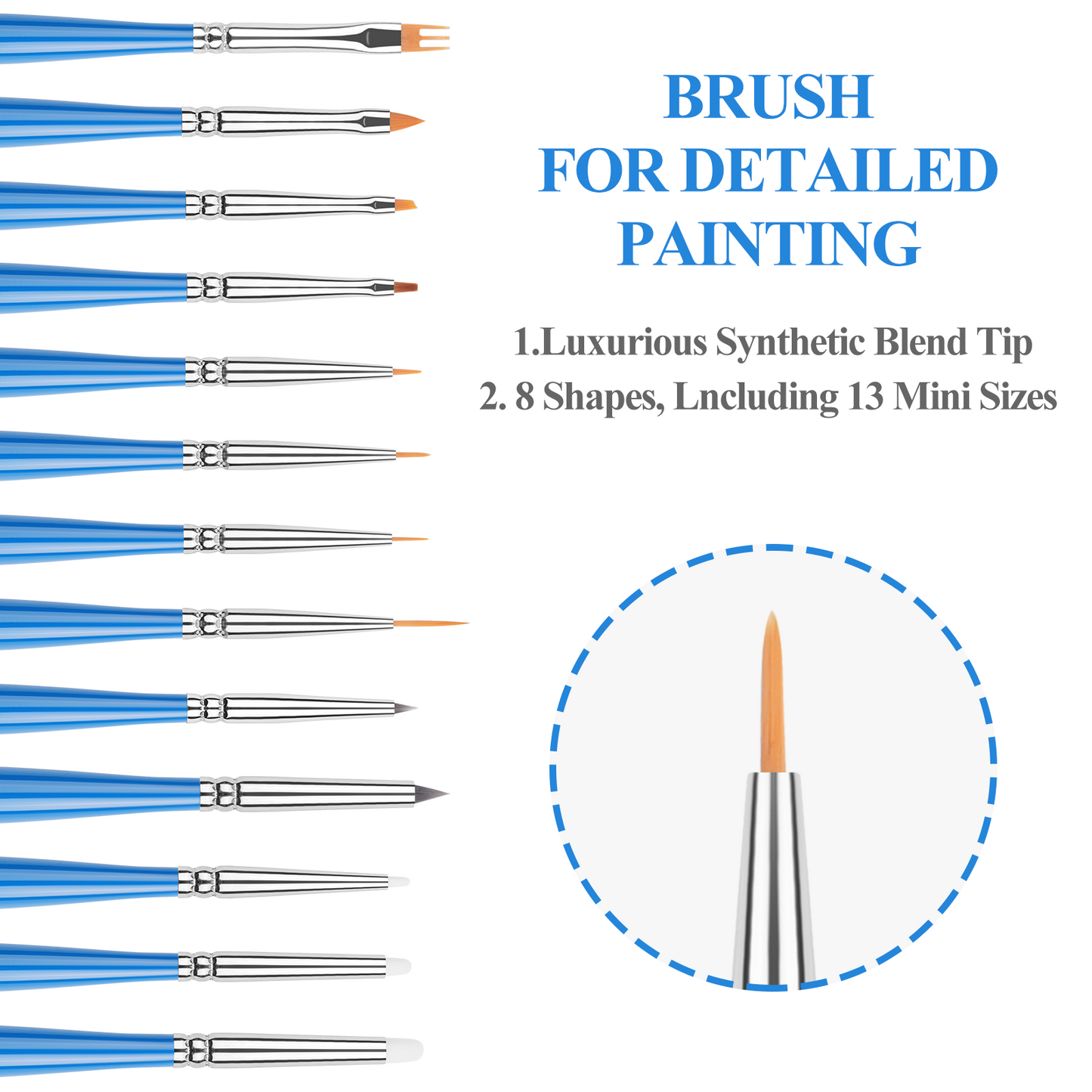 13 PCS Extra Fine Detail Miniature Paint Brush Set