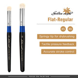 Flat-regular hobby dry brushes in sizes #5 and #6 with springy tips for accurate stroke control on model figures.