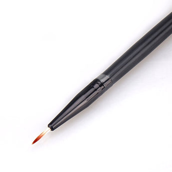 A single fine-tip model painting brush with a black handle, designed for delicate artistic applications.