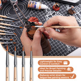 Paint miniature figures with lightweight brushes to reduce wrist pressure.