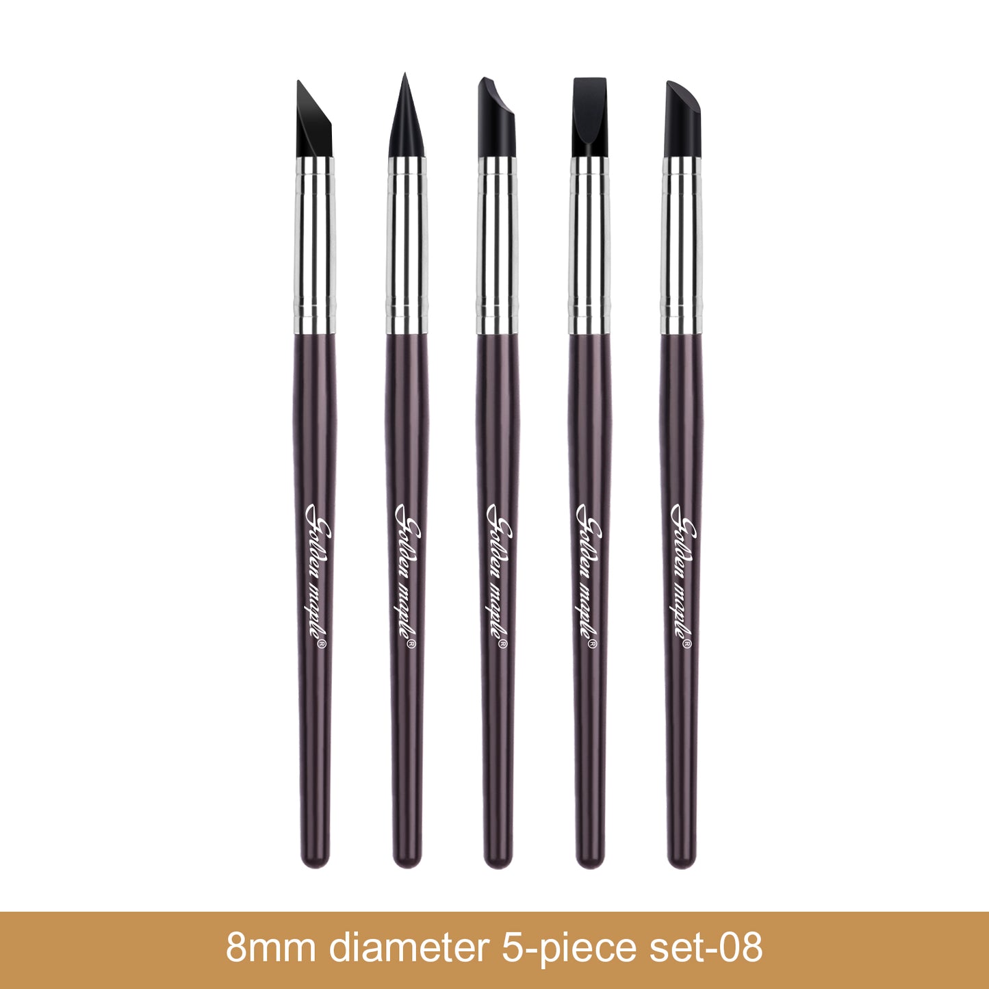 Golden Maple Clay Shapers - Color Shapers Black Firm Clay Coloring Drawing Tool Set - 5pcs Silicone Tips, Clay Shapers, Pottery Painting Tools