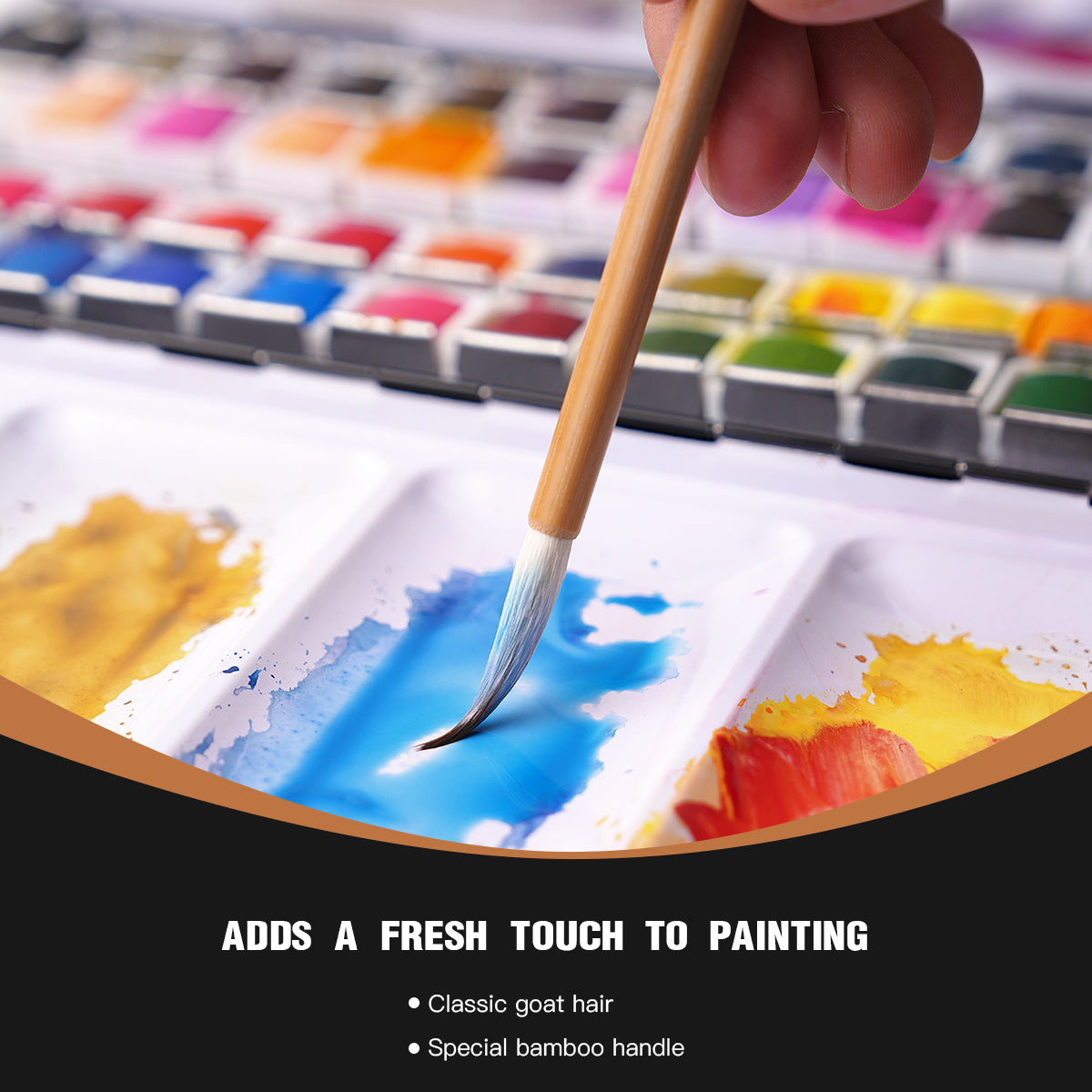 Golden Maple & Le Bao Chau 6PCS Professional Watercolor Gouache Brush Set