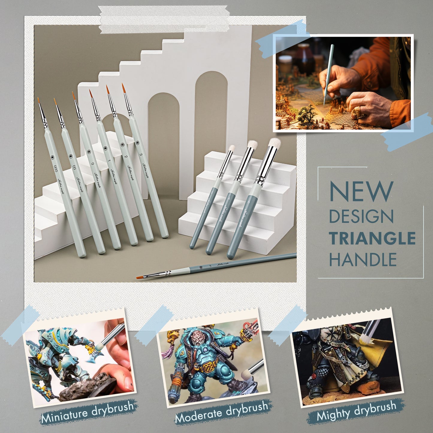 Miniature Paint Brushes Drybrush-18PCS Micro Detail Paint Brush Set