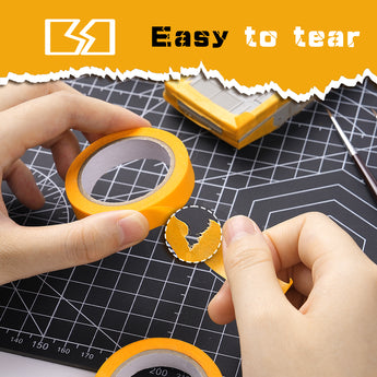 The masking tape can be easily torn by hand.