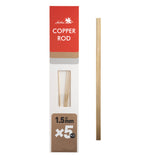 Golden Maple 1.5mm copper rods, pack of 5, in clear and red packaging for model building.