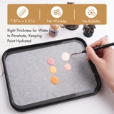 Wet palette specifications: 7.87x5.51 inch size, wrinkle-free, bubble-free, and optimal paint penetration.