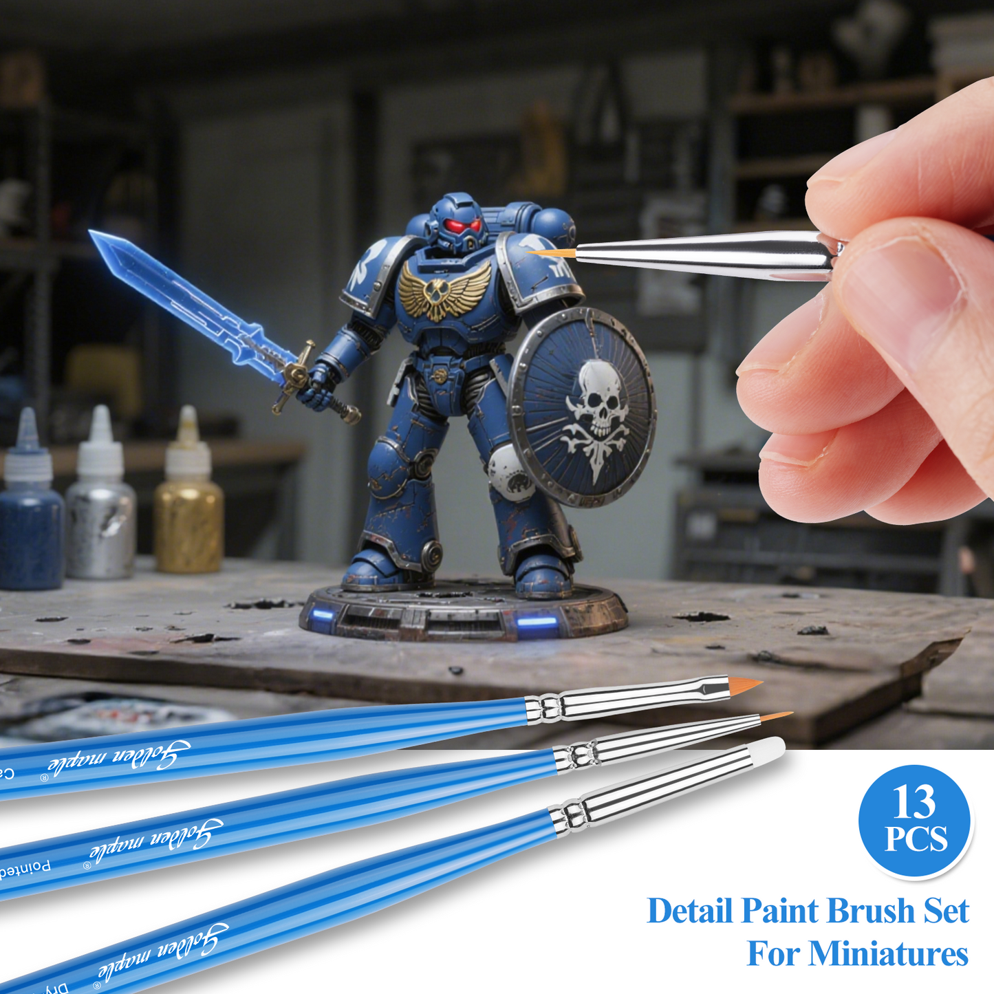 13 PCS Extra Fine Detail Miniature Paint Brush Set