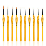 Triangular miniature paintbrush with nylon bristles-10pcs.