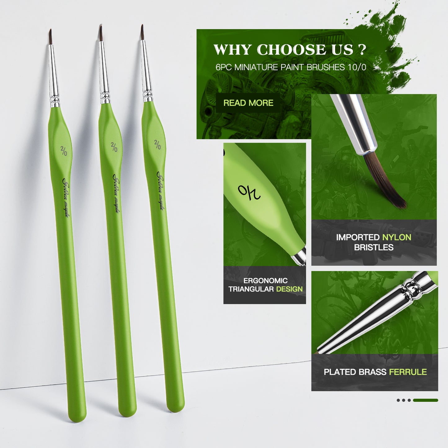 Golden Maple 6PCS Ergonomic Triangle Handle Detail Brush Set-2/0