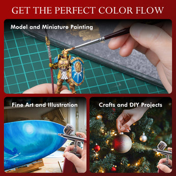 Achieve perfect color flow: Miniature brush for model painting, airbrush for fine art & DiY crafts.
