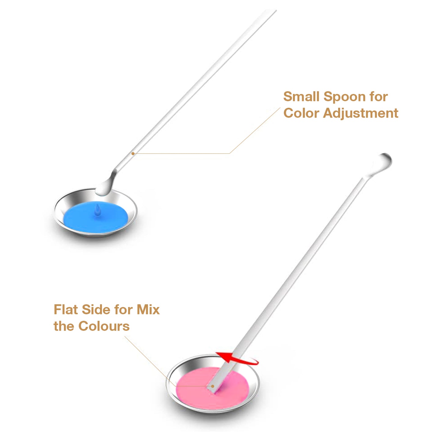 Golden Maple 2PCS Small Paint Tray Paint Mixing Palette 2PCS Metal Paint Stirrers and 2PCS Clear Plastic Droppers for DIY Art Craft, Airbrush Model Paints, Watercolors Small Round Mixing Palette Paint Tray, Pigment Mixing Cups