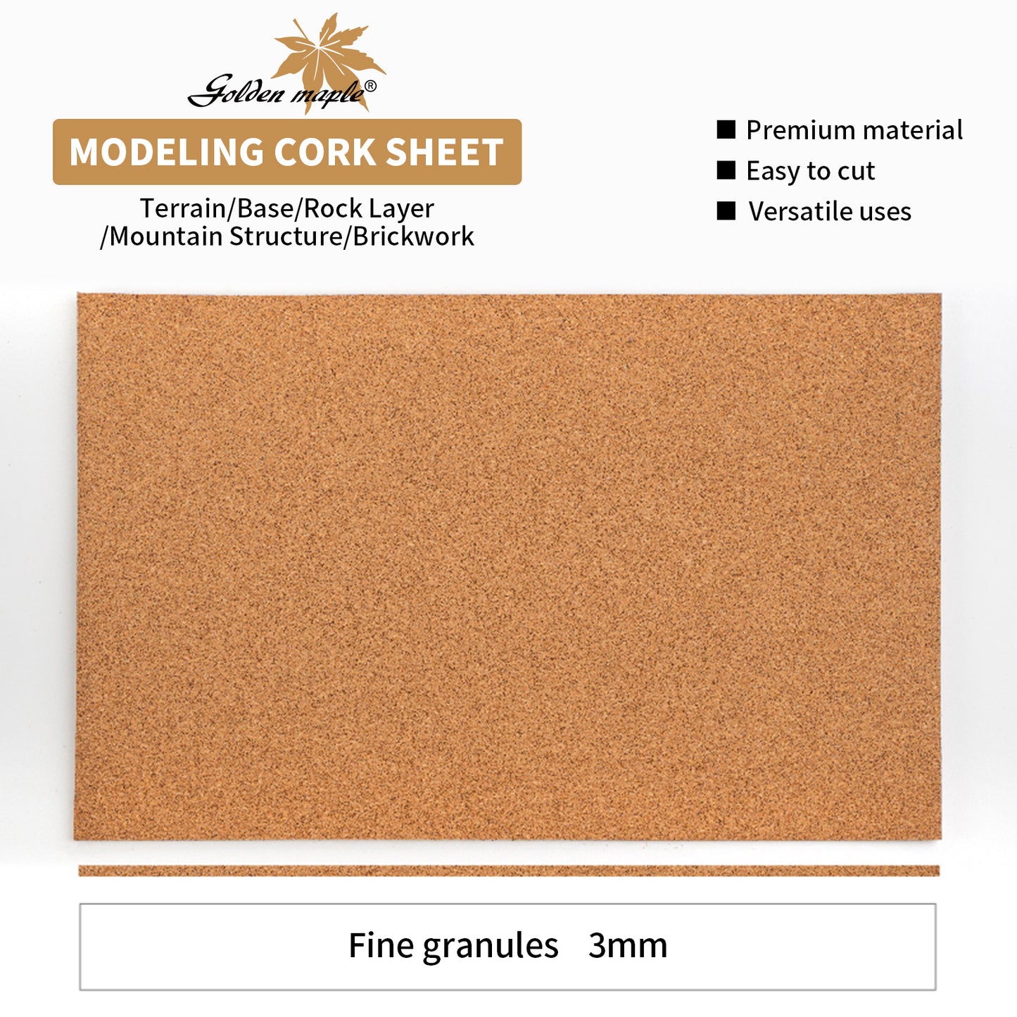 Golden Maple Modeling Cork Sheet