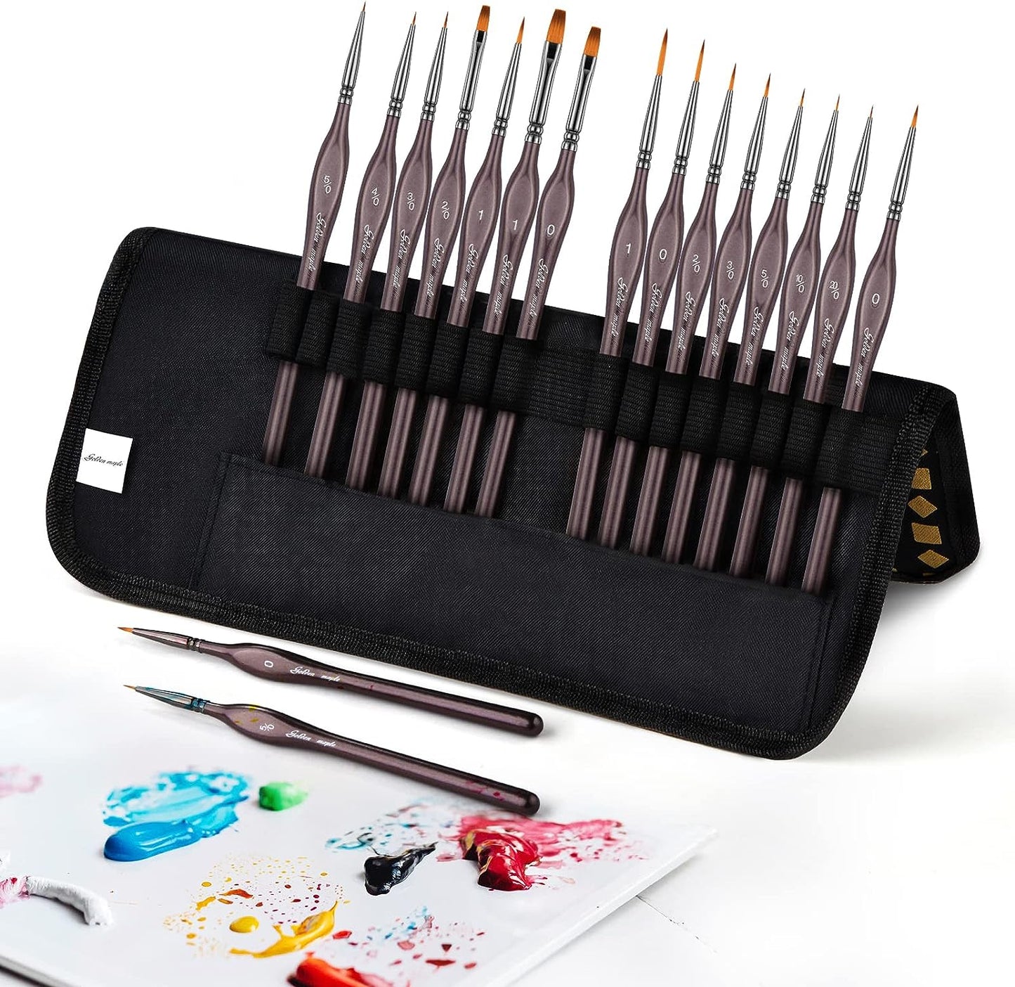 Goldene Ahorn 15PC Kleine Pinsel Micro Modell Detail Farbe Pinsel Set