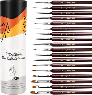 Golden Maple Miniature Fine Detail Brush Set for acrylic, oil, watercolor, model, Warhammer 40k painting.