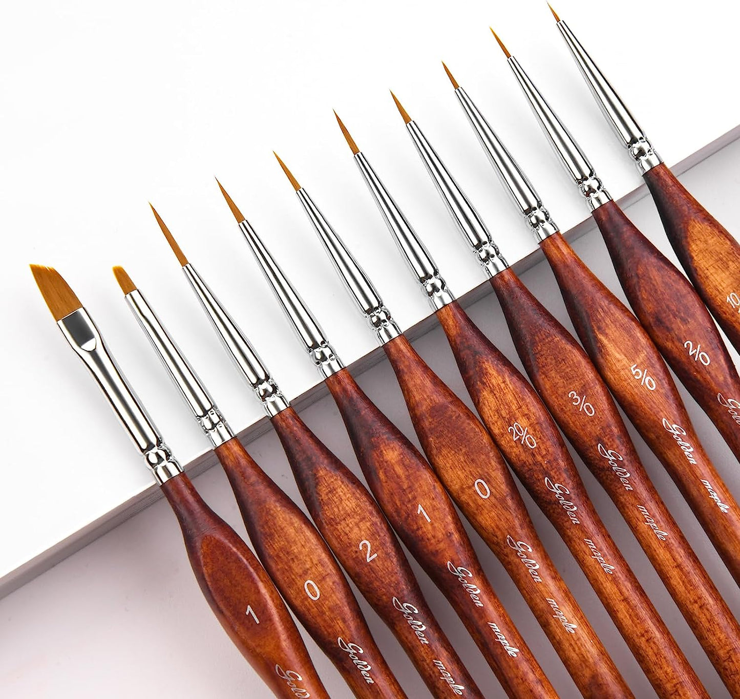 Altın akçaağaç minyatür model boya Brushes-10pcs mikro detay boya fırçası seti