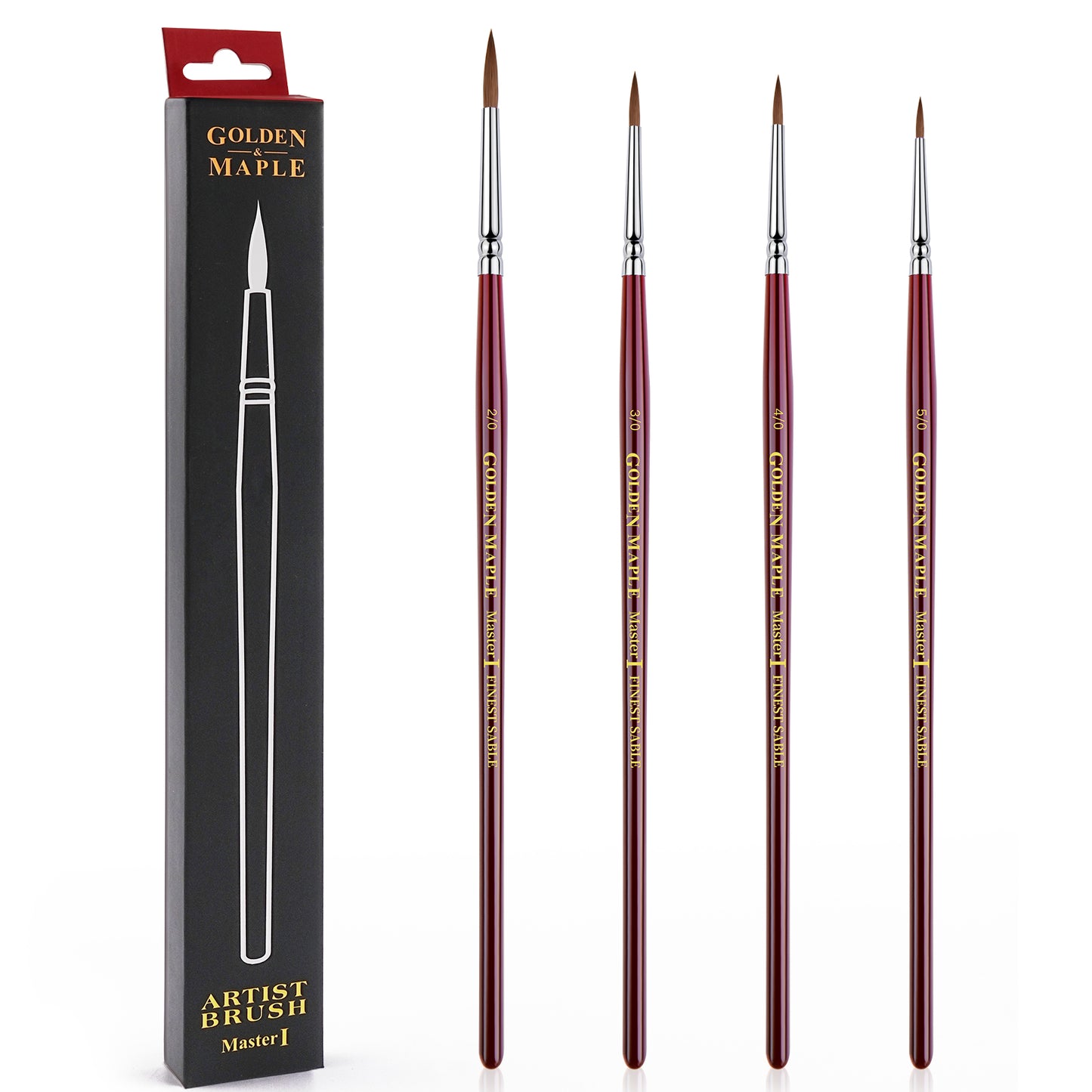 Golden Maple Master Ⅰ: 4pcs Kolinsky Sable Miniature Detail Brush Set