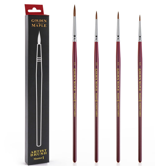 Golden Maple Master Ⅰ: 4pcs Kolinsky Sable Miniature Detail Brush Set