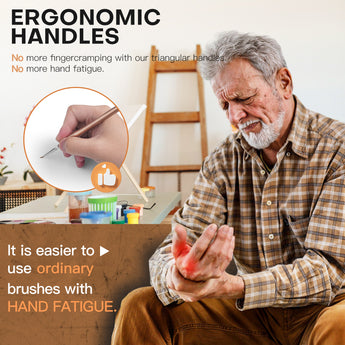 Ergonomic Detail Brush with triangular handles provides a comfortable grip, preventing your hand fatigue and cramping.