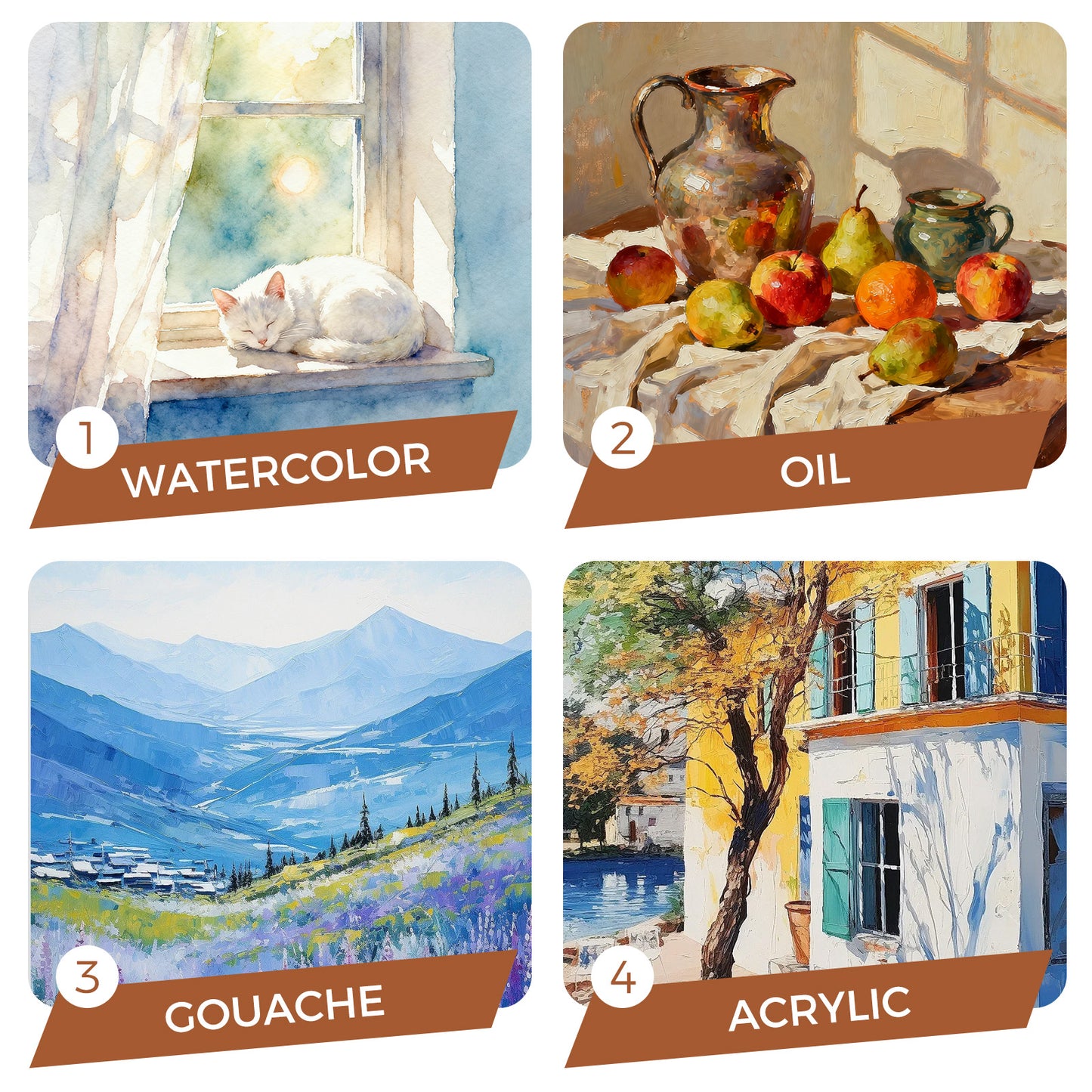 Goldenmaple 10pcs Professional Miniature Brush Set